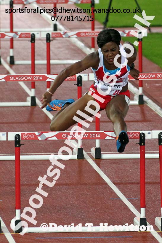 Tiffany Porter (England) 100 metres hurdles heats at the Commonwealth Games, Glasgow. Photo: David T. Hewitson/Sports for All Pics
